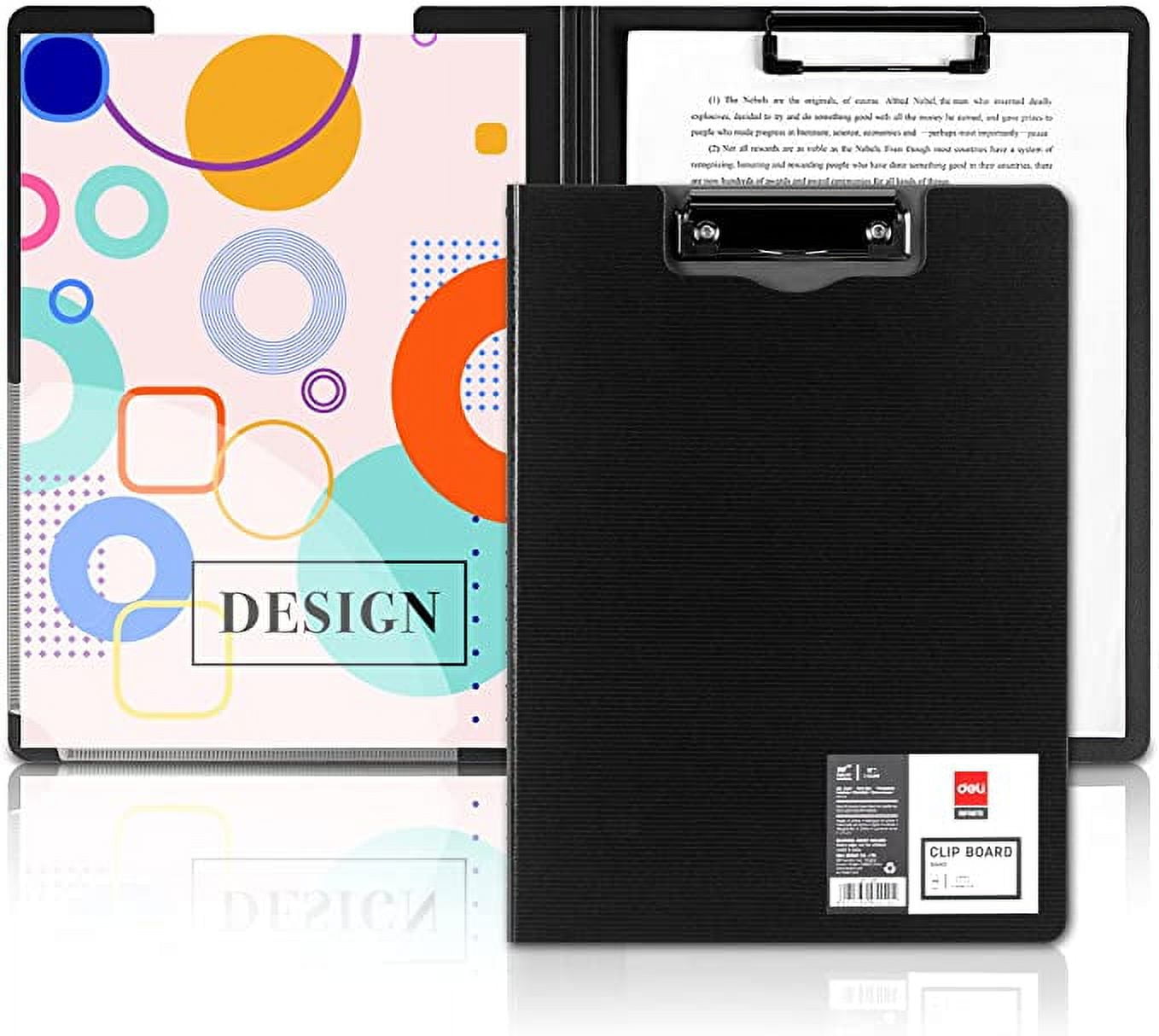 Clipboard Folio, Plastic Foldable Clipboards with Interior Storage
