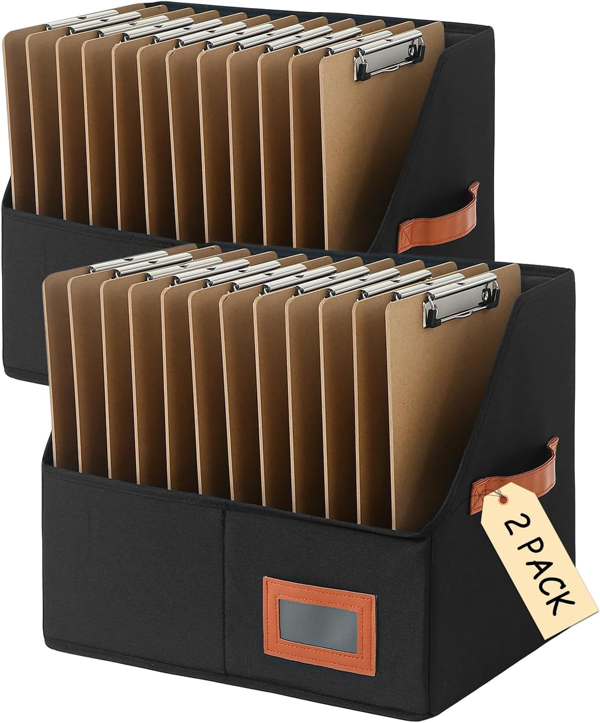 Clipboard Holder for Classroom-2 Pack Foldable Clip Board Storage Organizer Basket with Handle for Easy Carrying, Classroom Office Desk Organizer Bin, Clipboards Not Included