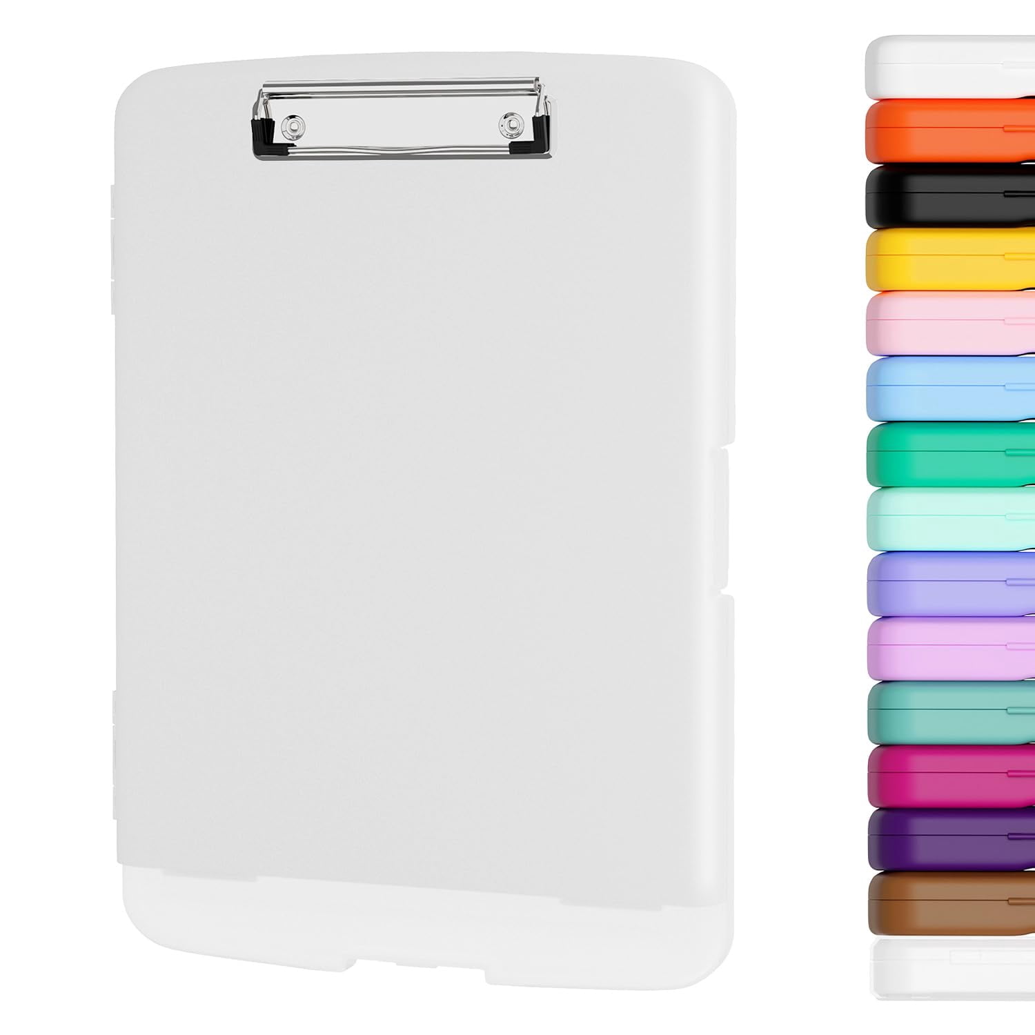 Clipboard with Storage, 8.5 x 11 Organization Box with Pen Holder and A4 Legal Paper Folder, Folio & Side-Opening, Low Profile Clip,for Nurses,Teachers, Size 14 x 9.6 x 1.2 in