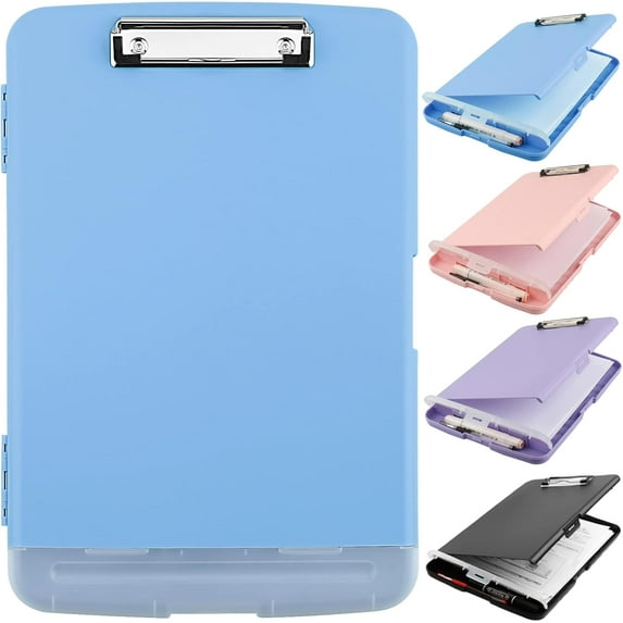 Clipboard with Storage,A4 Binder Nursing Clipboards with Pen Holder,Heavy Duty Storage Clipboard with Low Profile Clip,Clipboards Folder Side-Opening,Smooth Writing Clip Board Office Supplies
