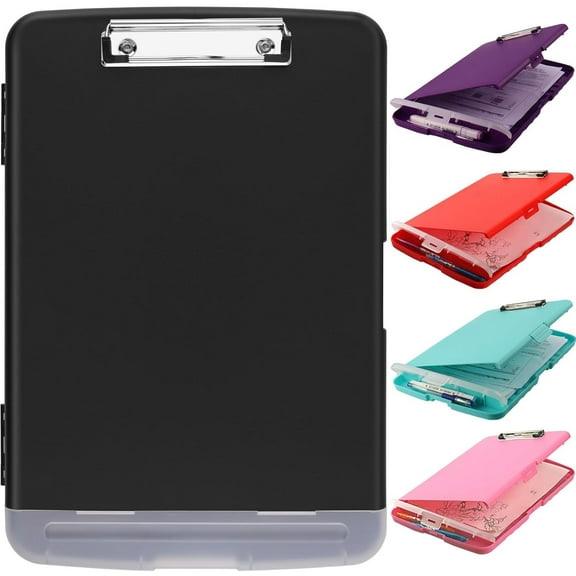 Clipboard with Storage, Clip Boards 8.5x11, Plastic Clipboards with Pen Holder, Clip Board with Storage Compartments, Nurse Clipboard with Storage for Classroom, Student, Teacher-1pcs