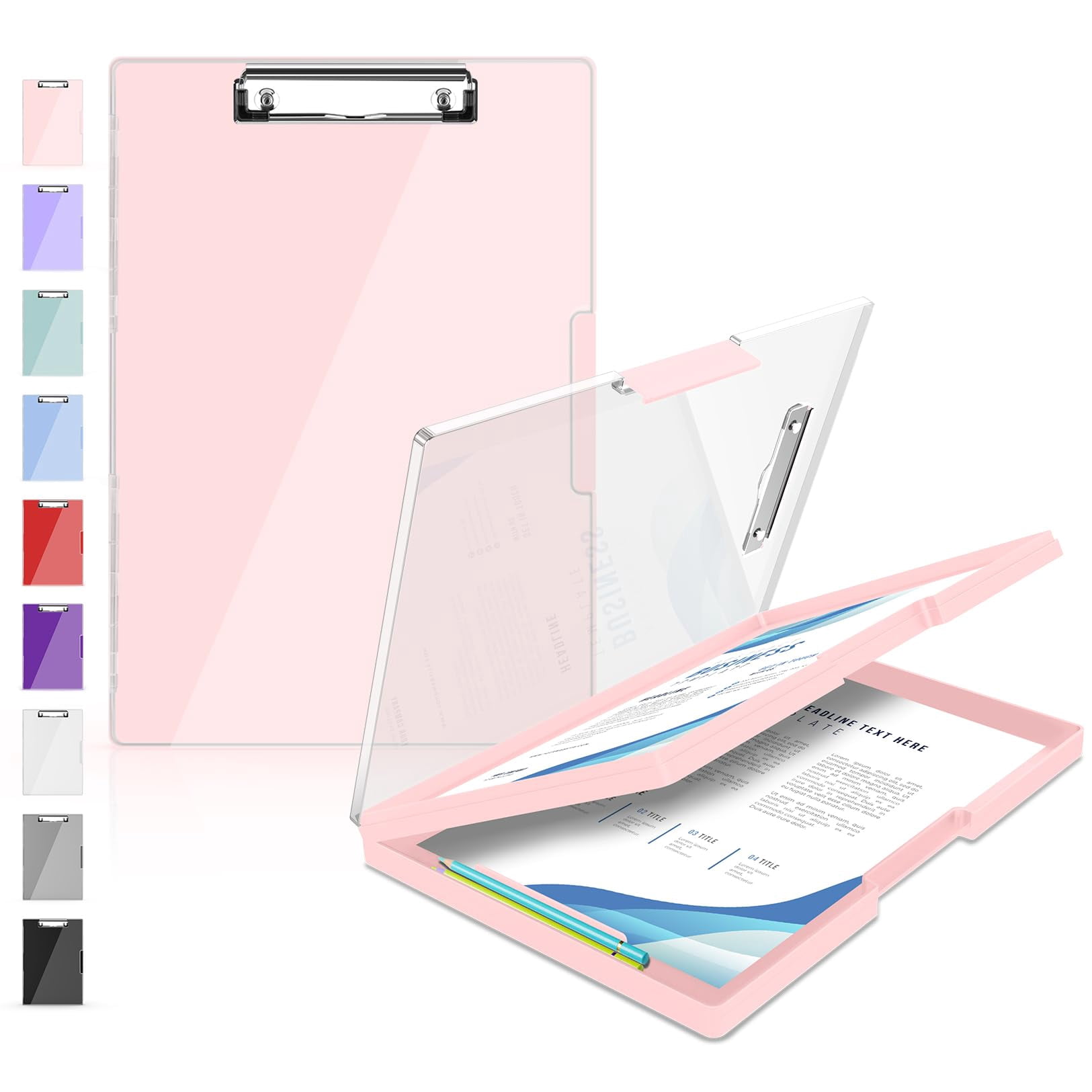 Clipboard With Storage  Heavy Duty Cleaview Clip Boards 8.5x11 Dual Dry Erase Plastic High Capacity Clipboards Folder For Teacher Nurse School & Office Supplies
