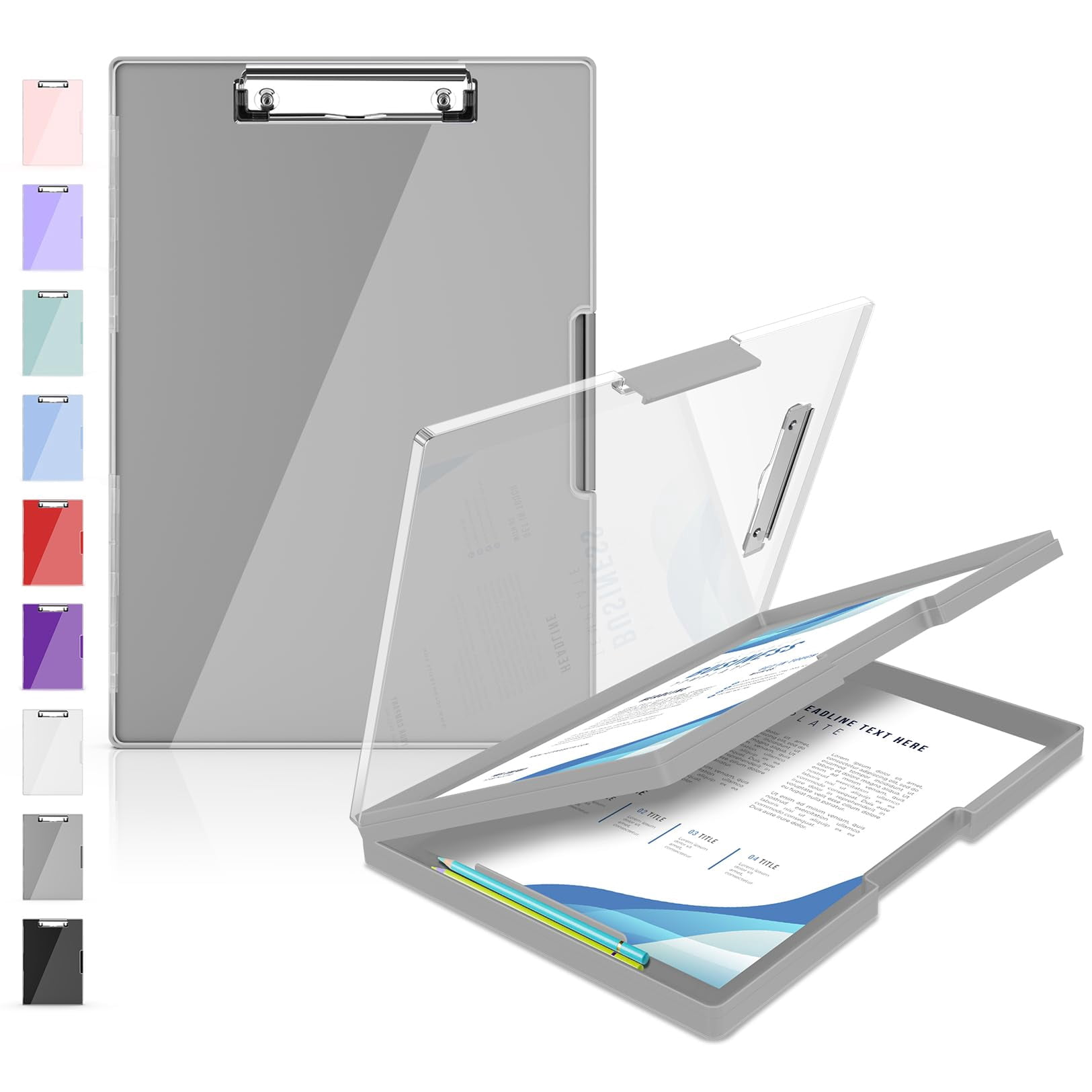 Clipboard With Storage  Heavy Duty Cleaview Clip Boards 8.5x11 Dual Dry Erase Plastic High Capacity Clipboards Folder For Teacher Nurse School & Office Supplies