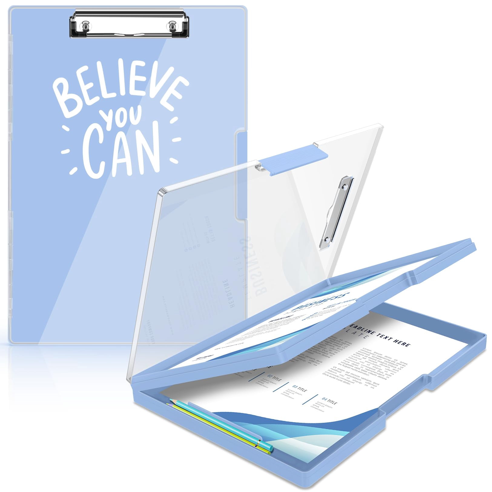 Clipboard With Storage  Heavy Duty Cleaview Clip Boards 8.5x11 Dual Dry Erase Plastic High Capacity Clipboards Folder For Teacher Nurse School & Office Supplies