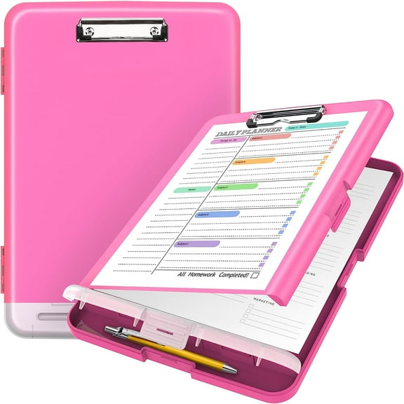 Clipboard with Storage, High Capacity Nursing Clipboards with Pen Holder, Heavy Duty Plastic Storage Clipboard with Low Profile Clip, Clipboard Folder, Teacher Must Haves, Office Supplies
