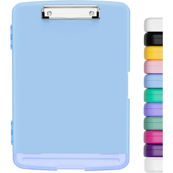 Clipboard with Storage with Pen Holder, Folder Nursing Clip Board 8.5 x 11 Foilo-Side Opening, High Capacity, Light Weight for Teachers, Classroom. Size 14 x 9.6 x 1.2 in