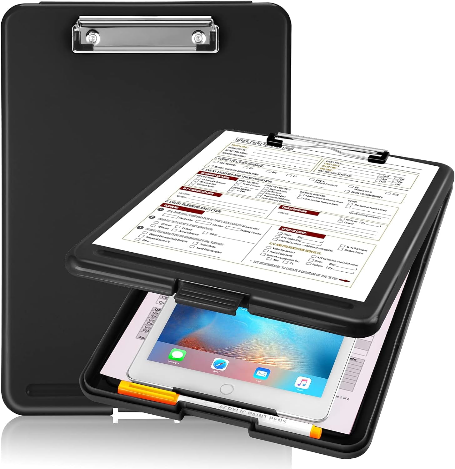 Clipboard with Storage, Storage Clipboard with Low Profile Clip, Heavy