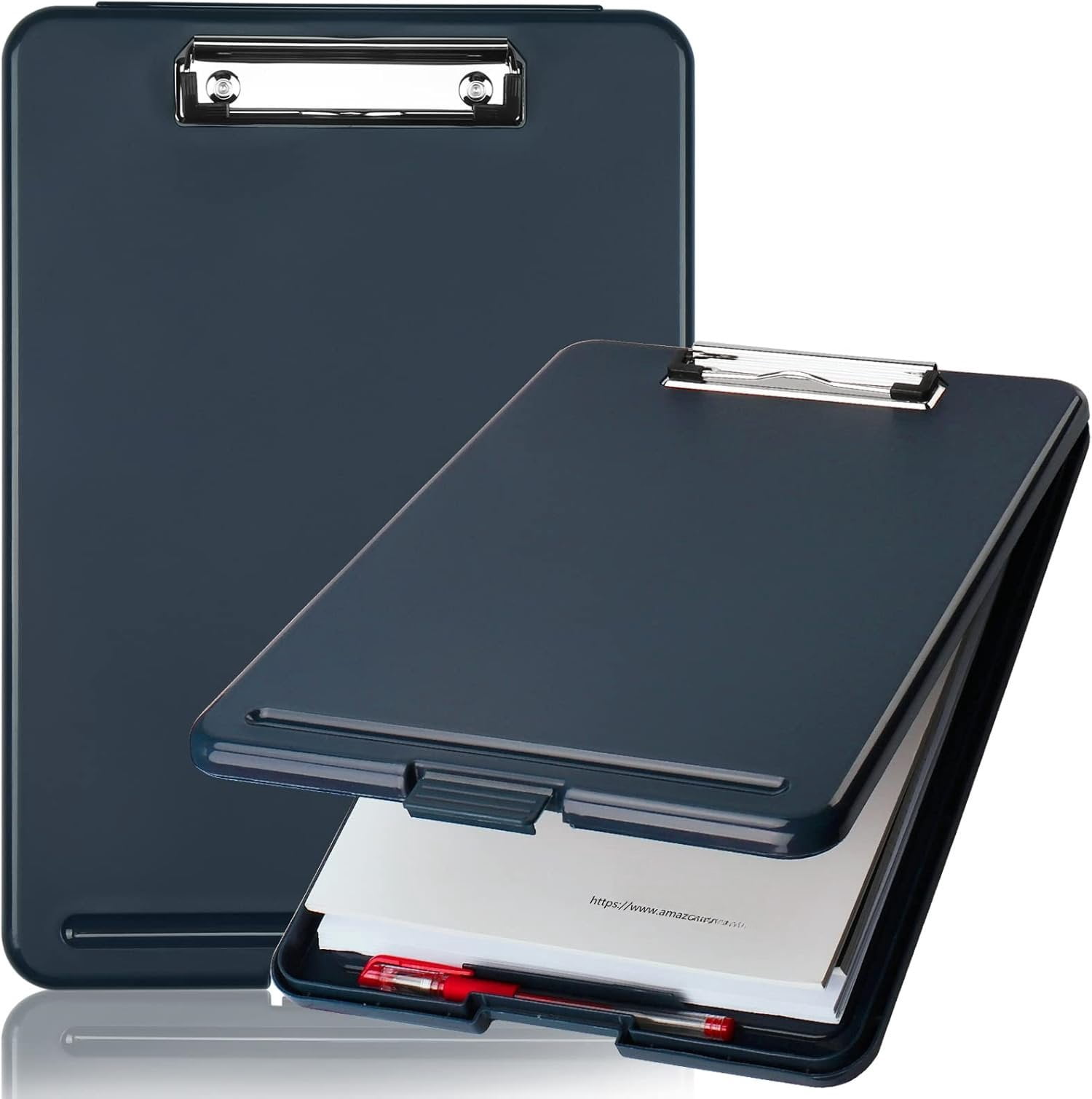 Clipboard with Storage,Storage Clipboard with Clip,Clipboards Foldable for Nurse,for 8.5x11 Paper Clip Boards,A4 Clipboards Case with Smooth Writing for Office Supplies Clip Board Case-Gray Blue