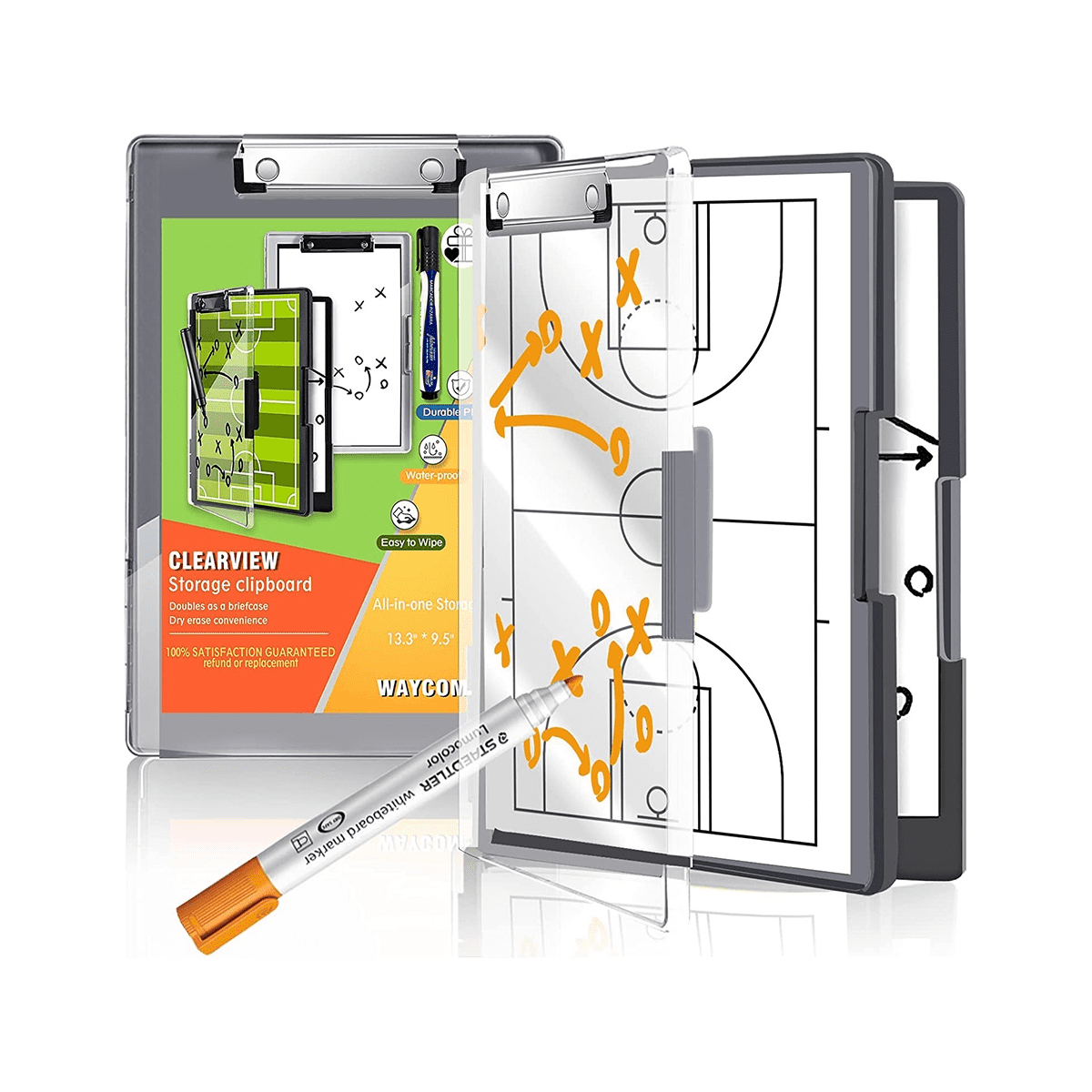 Clipboard with Storage,13.3X9.5 in with 2 Compartment Storage,Dry Clip