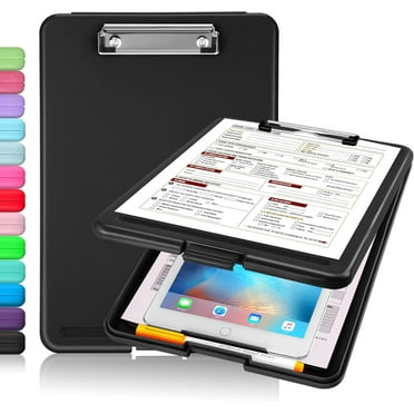 Clipboard with Storage, Plastic Storage Clipboard with Low Profile Clip