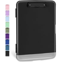 Clipboards with Storage, High Capacity Clip Boards 8.5x11 with Storage, Heavy Duty Nursing Clipboard Folder, Plastic Clipboard with Pen Holder for Women Teachers Work, School & Office Supplies-Black