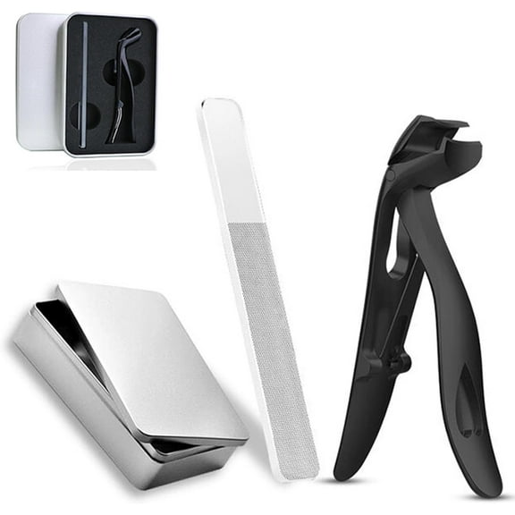 Clipdoc Max Toe Nail Clipper for Seniors & Thick Nails, Wide Jaw Anti-Splash Design, 45° Angled Sharp Blades