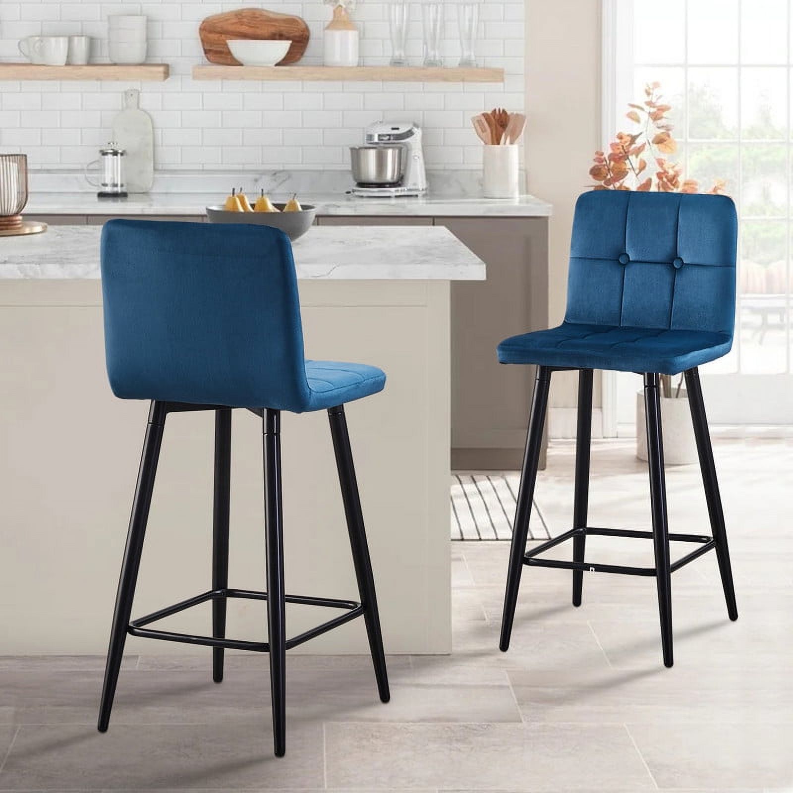 TMS Newington 26” Counter Stool, Walnut and Mocha, Set of 2