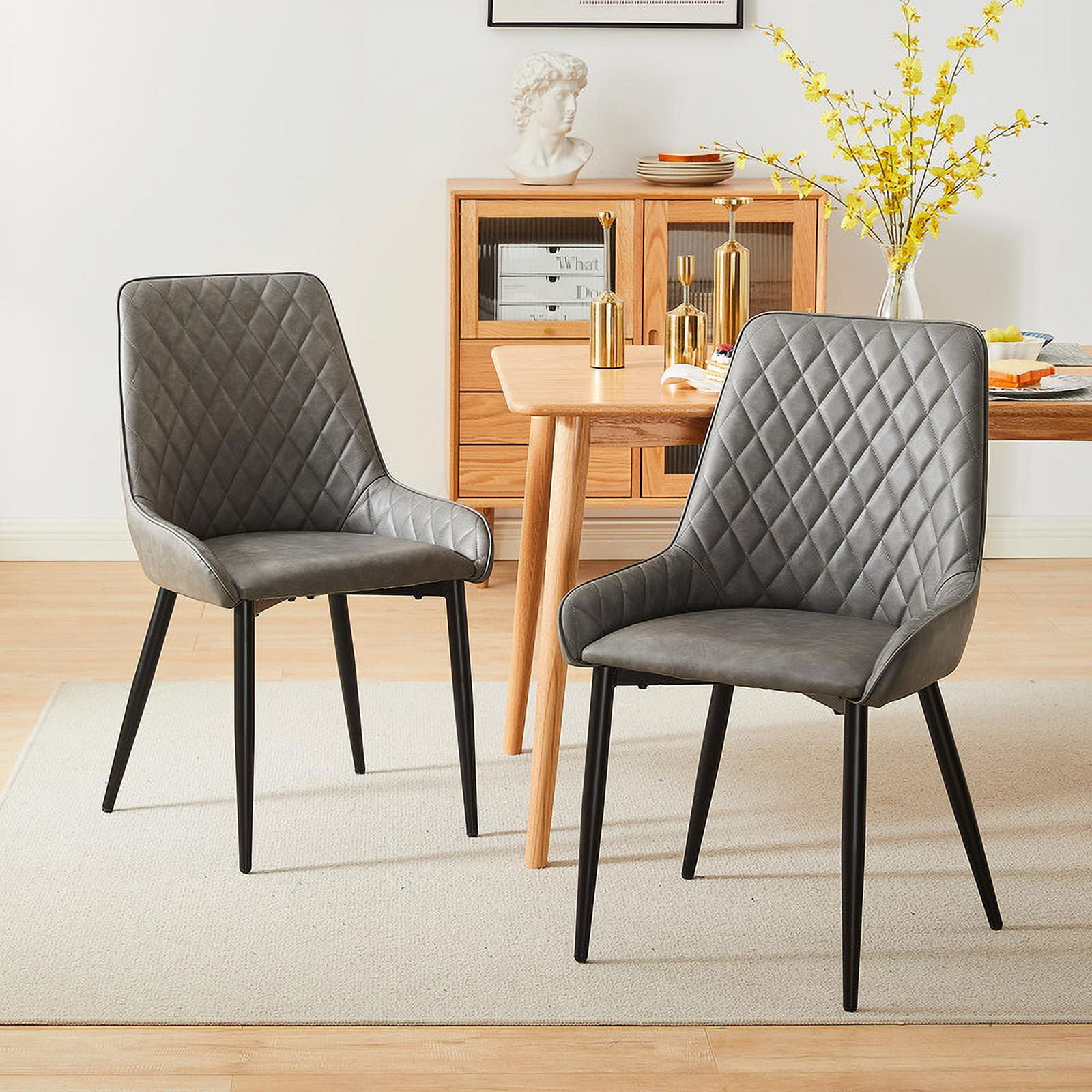 Clipop Faux Leather Dining Chairs Set of 2,for Kitchen, Living Room ...