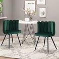 thumbnail image 1 of Clipop Living Room Barrel Accent Chair, Modern Velvet Scalloped Silhouette Chair, for Kitchen,Green, 1 of 8