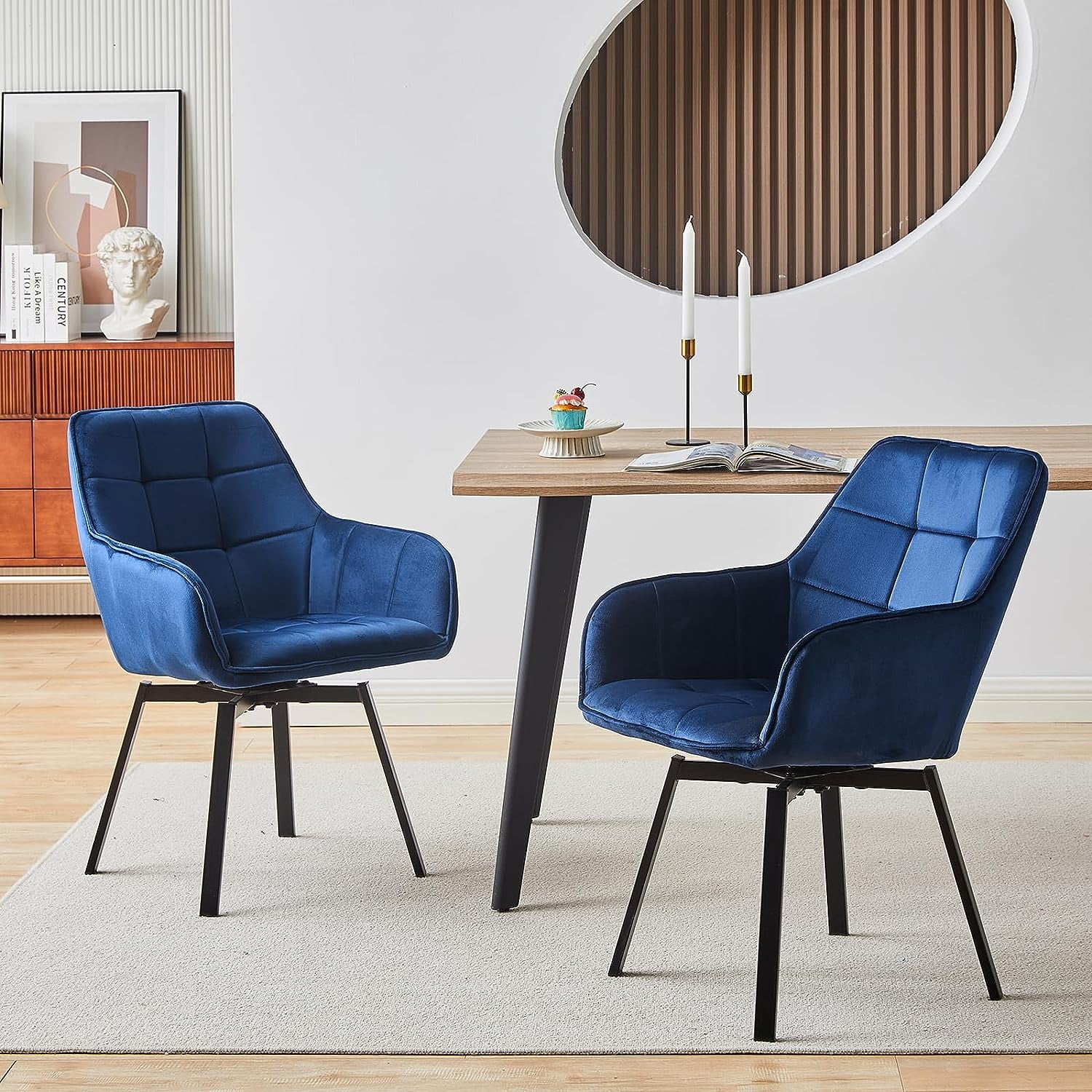 Low back sale velvet dining chairs