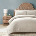 thumbnail image 1 of Clipped Stripe Jacquard Comforter Set Neutral 3Pc Set Full/Queen, 1 of 8