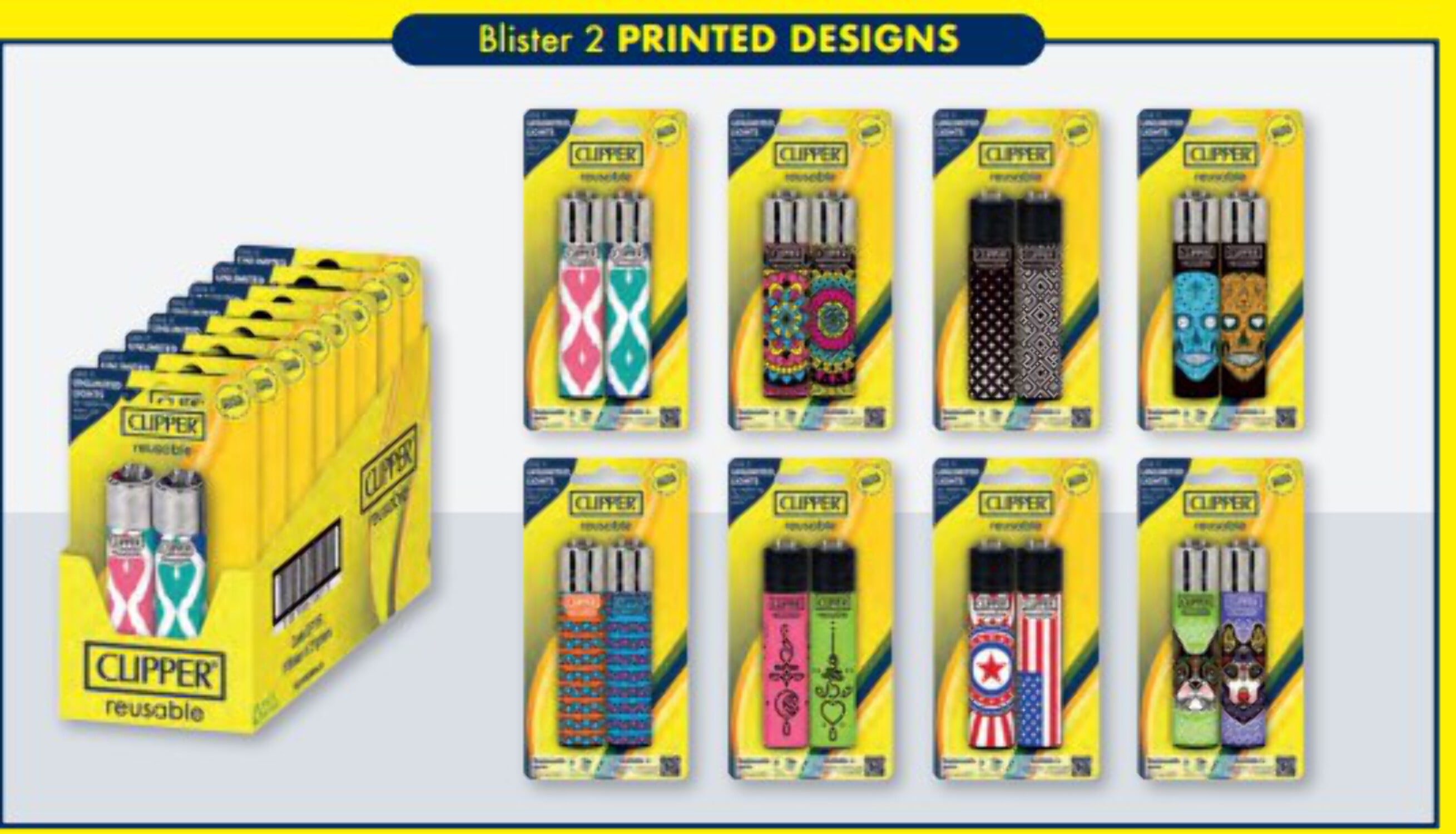 Clipper Classic Refillable Lighters - 48 Pack, Windproof & Reusable, With Flint & Packing Tool, Assorted Colors