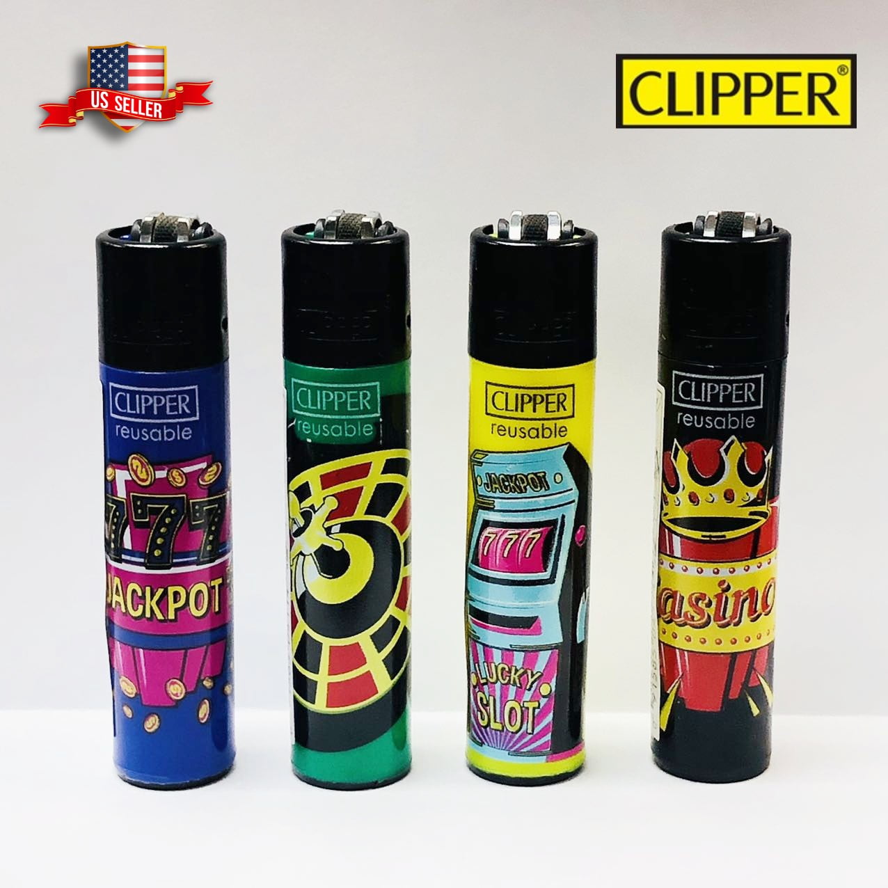 CLIPPER Refillable Pocket Flint Lighter Zig Zag Collection