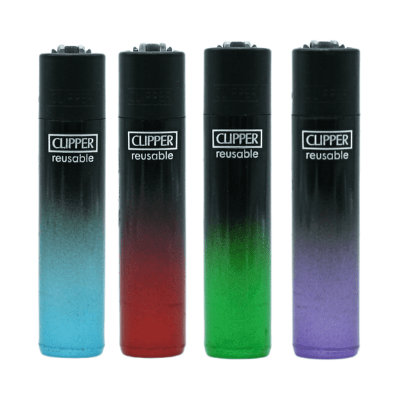 Clipper Micro Reusable Lighters - 4 Pack - Black Crystal Gradient Design