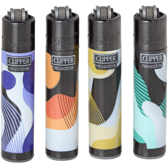 Clipper Micro Reusable Lighters - 4 Pack - Micro Silouettes 4 Design