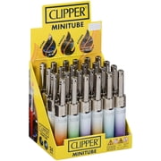 Clipper Mini Tube Lighter CPMTCG3 Crystal Gradient   Refillable Butane Pocket Lighter   Compact Tube Design   Assorted Gradient Colors