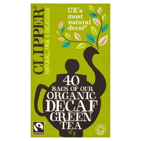 Clipper Organic & Fairtrade Decaffeinated Green Tea 40 per pack - Free Shipping - Made in the United Kingdom - Imported by Sentogo