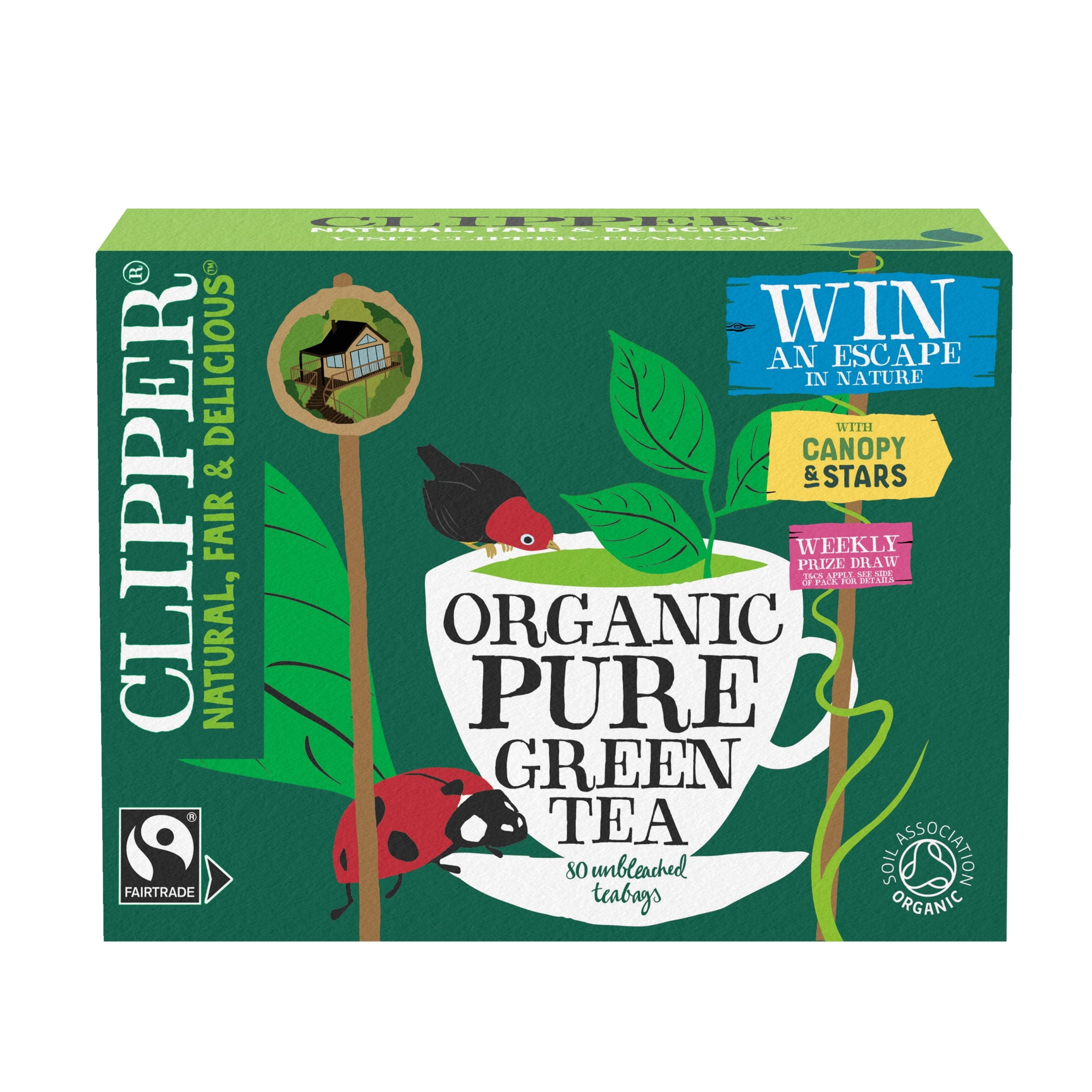 Clipper Organic Fairtrade Green Tea 80S, Imported from Britain