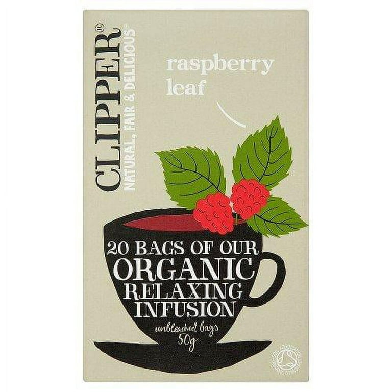 Clipper Organic Raspberry Leaf Infusion Tea Bags 20 bags - Pack of 2 - Free  Shipping - British Version NOT American Variety - Imported by Sentogo 