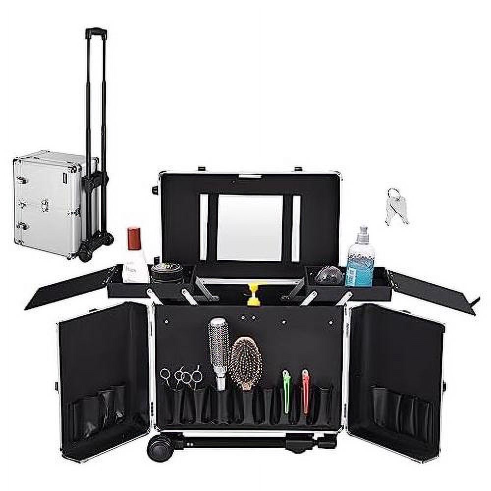 Clipper Trimmer Portable Mobile Barber Station Tool Box Rolling Makeup