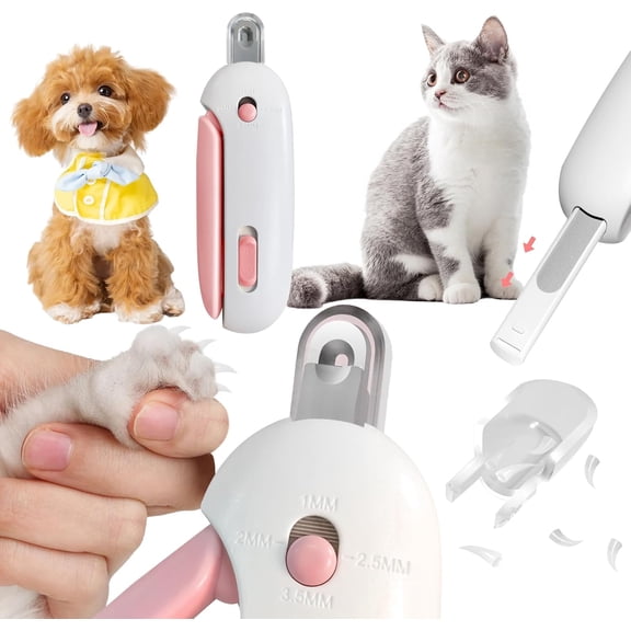 Clipper with Adjustable Aperture, Small Trimmer with 4 ars & File, Safe Pet Claw Clipper Tool to Avoid Over , Professional Pet for Beginners ()