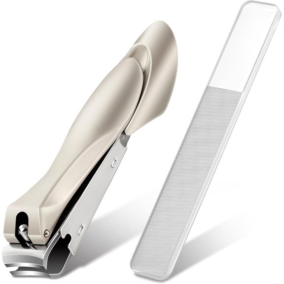 Clippers Stainless Steel Anti Splash Fingernail Manicure Tools Bionics Design Pedicure Scissor Trimmer ( Clipper (Large)+ File)