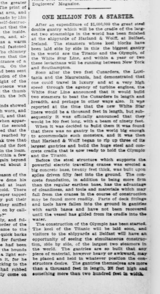 Clipping New York Daily Tribune 3rd January 1909 One Million for a starter Canvas Art - (18 x 24)