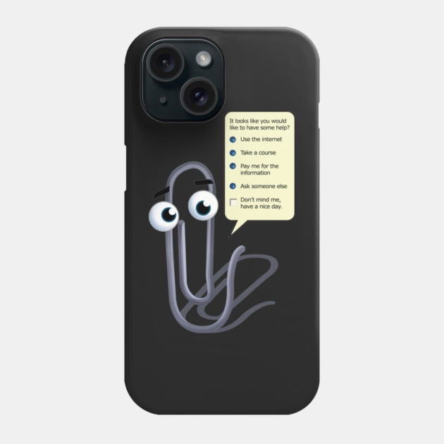 Clippy Funny Retro Computer Helper Art Compatible Phone Case for iPhone ...