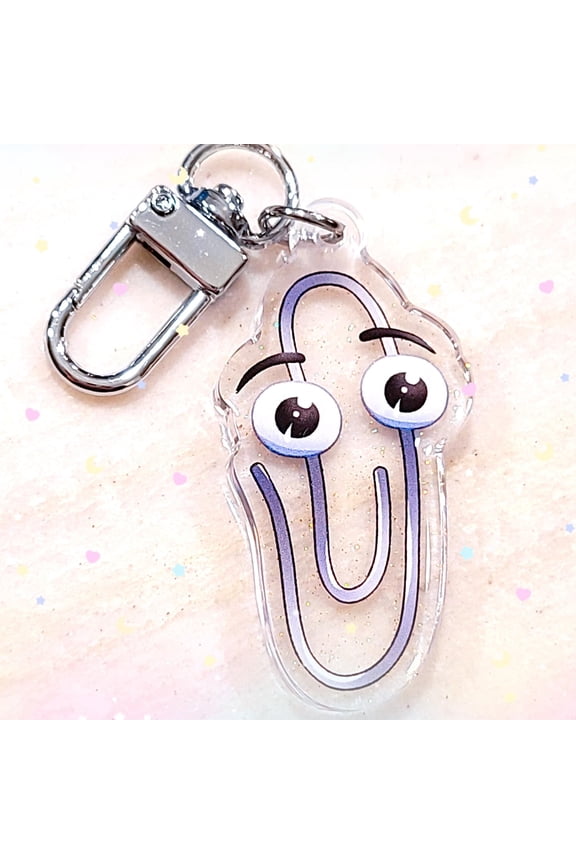 Clippy Keychain - from Microsoft Office / Word - Nostalgic Original Mascot Helper - Funny Paperclip Key Ring Character - Clippit