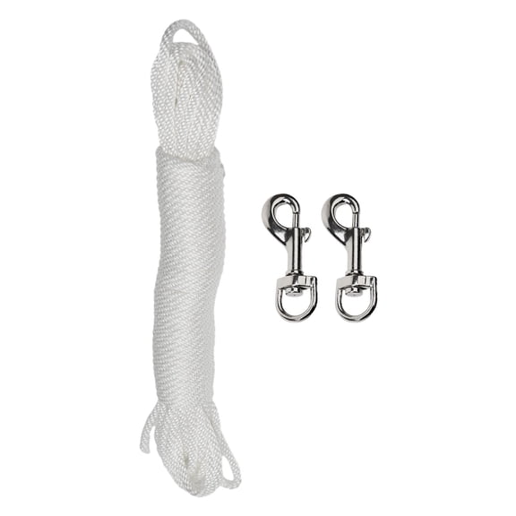 Clips Flag Rope Versatile White 11.5m 38 Feet Black Clips Kit Manufacturing Process Nylon Snap Hooks Tie Pull Swing