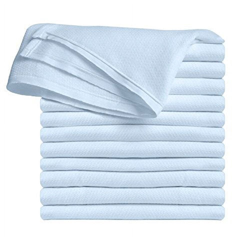 Clips N Grips Birds Eye Flat Fold Cloth Diapers, Baby Blue, 24 Piece