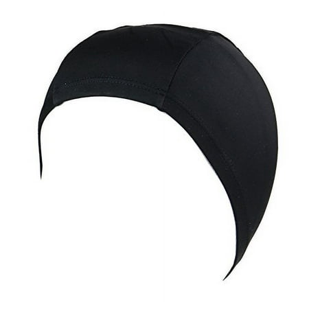 Clips N Grips® Hydrodynamic Non Resistant lycra Swim Cap Bathing Cap Swimming Accessory (Black)