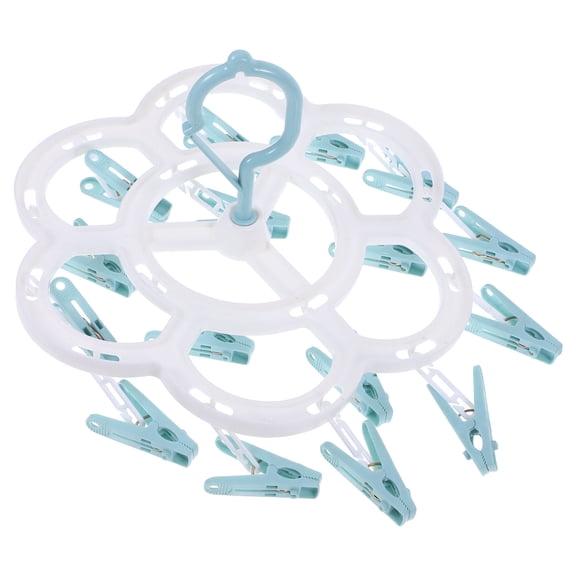 Clispeed 1Pc Blue Rotating Clothes Rack Windproof Household Hanger for Gloves Scarves and Towels