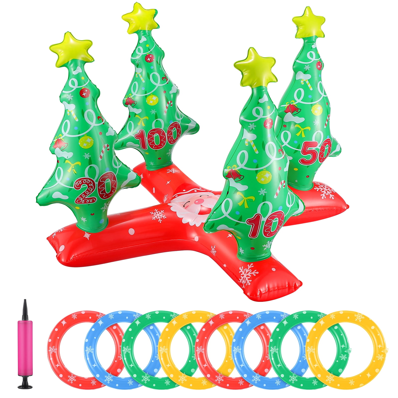 Clispeed 1 Set Inflatable Christmas Christmas Tree Ring Set Party Toss