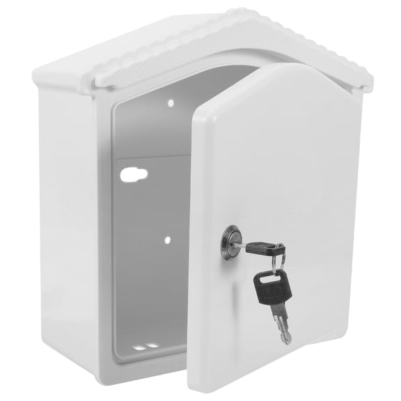 Clispeed Lockable Wall Mount Box White Plastic Storage Container for Home Kitchen 1 Set