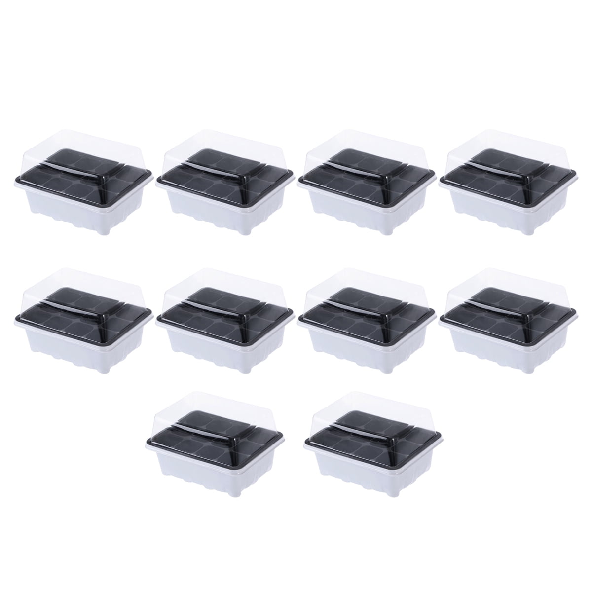 Clispeed  White Sprouter Trays 10Pack for Planting with Heat Preservation and Transparent Lid