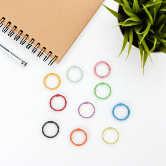 Clispeed 100Pcs Metal Rings For Paper Binding Multi Color Circular Binder Rings Notebooks Calendars