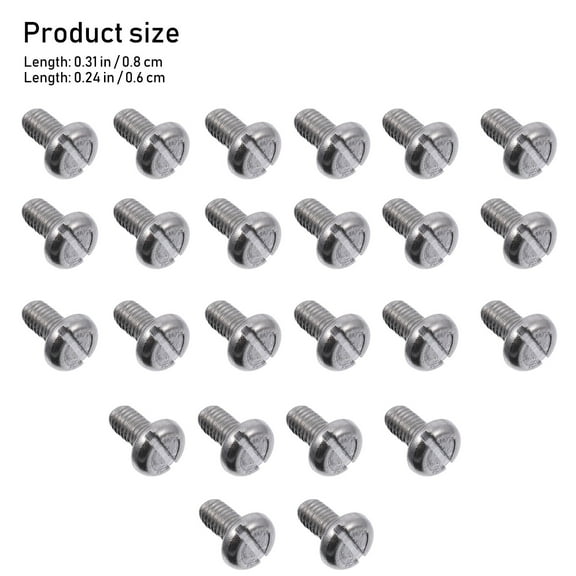 Clispeed Round Head Screws Silver 100Pcs 0.3x0.2in Stainless Steel