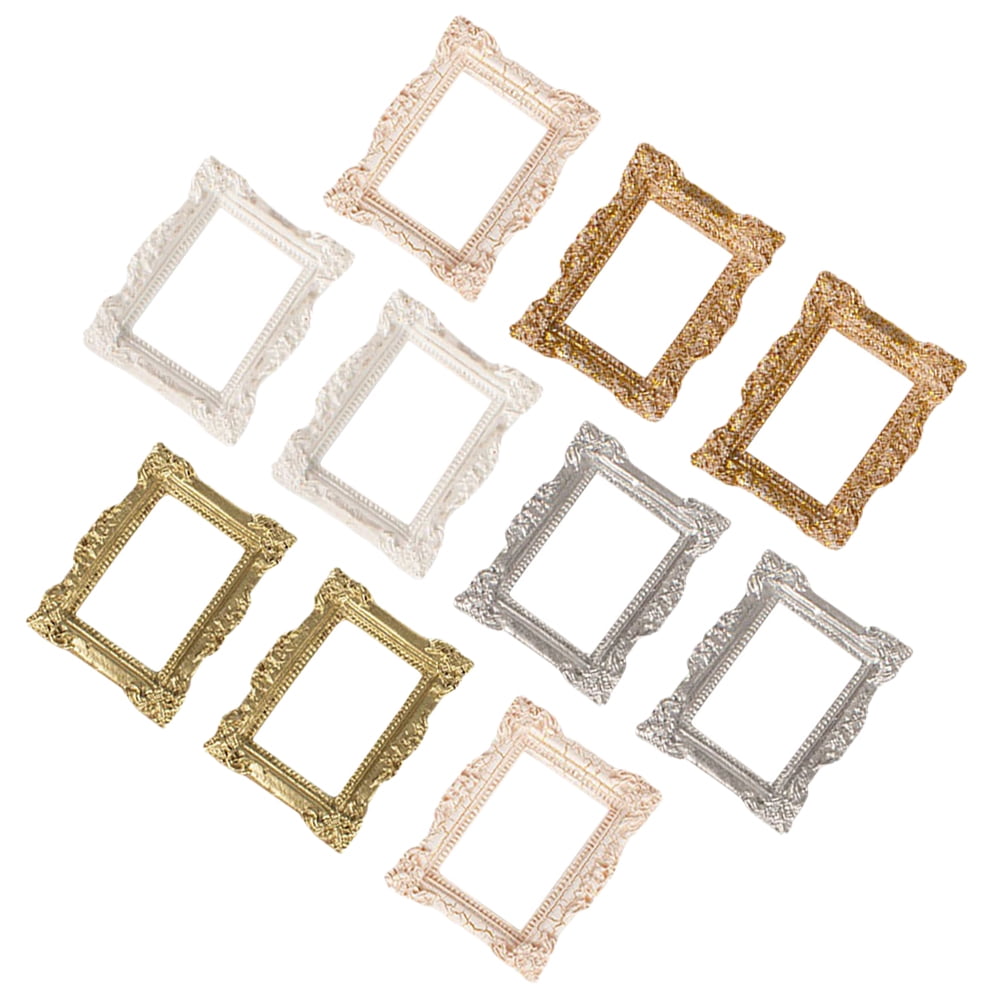 Clispeed 10Pcs Tiny Frames Resin Assorted Color Photo Prop Display ...