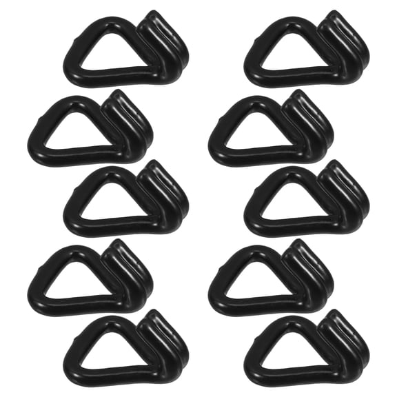 Clispeed 10Pcs Black Plastic Coated Double J Hooks Heavy Duty for Home Garage Organization