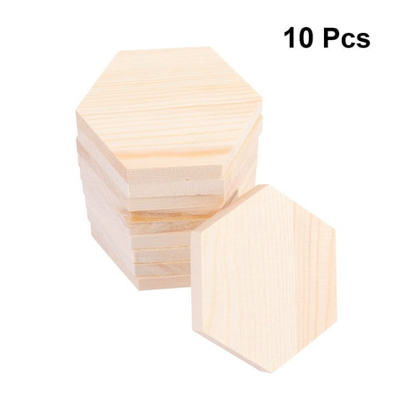 Clispeed Small Beige Wooden Craft Blocks, Aesthetic and Versatile for Art Projects 10Pcs