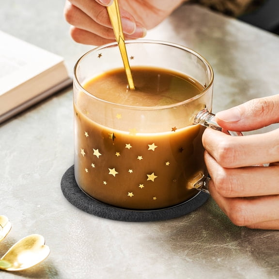 Clispeed 12Pcs Decorative Cotton Coasters Fabric Drink Holders for Kitchen and Office Table Use