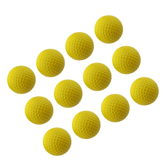 Clispeed 12Pcs Golf Practice Balls Yellow Durable High Elastic Balls for Indoor and Outdoor Use