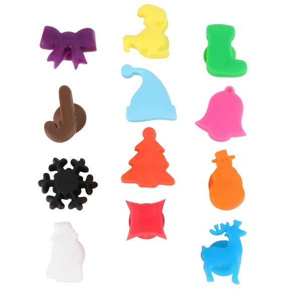 Clispeed Cup Marker Glass Identifier Multicolor Glass Labels 12Pcs Silicone